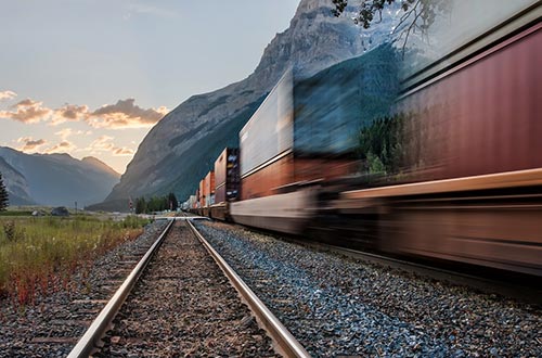 transport de palettes par le train