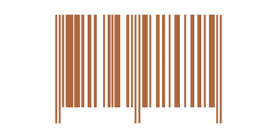 code barre de couleur marron clair sur fond blanc