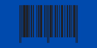 code barre de couleur noir sur fond bleu