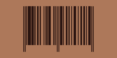code barre de couleur noir sur fond marron