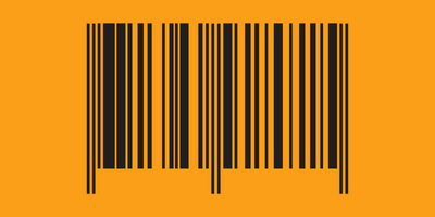 code barre de couleur noir sur fond orange