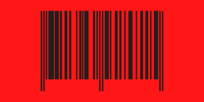 code barre de couleur noir sur fond rouge