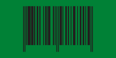 codes barres couleurs noir sur fond vert