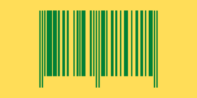 codes barres couleurs vert sur fond jaune