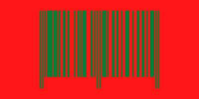 codes barres couleurs vert sur fond rouge
