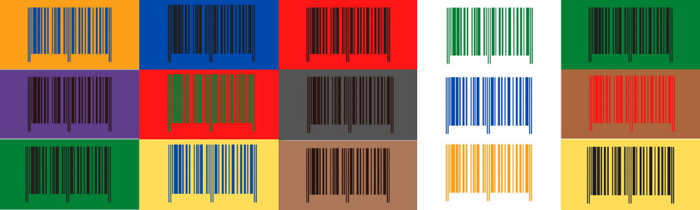plusieurs codes barres couleurs