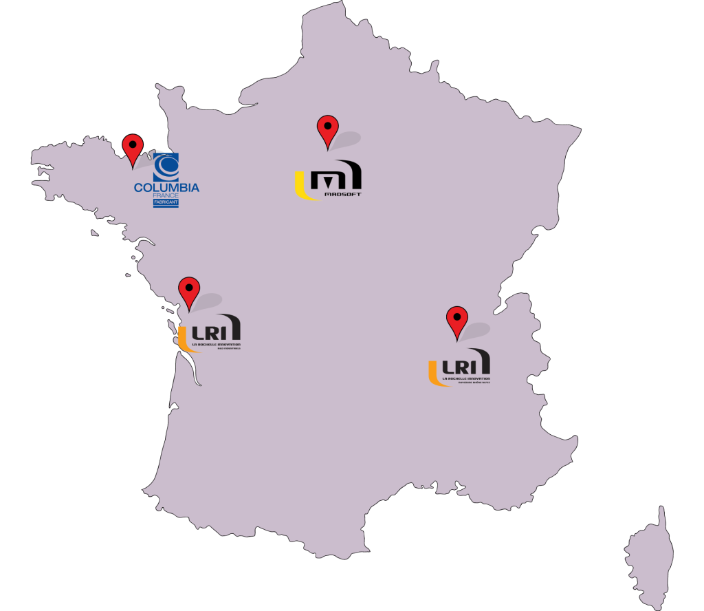 carte de France avec réseau LRI